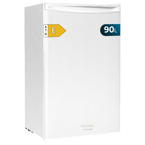 Cecotec Small Fridge 90L Mini Refrigerator with 1 Door Bolero CoolMarket TT 90 White E. Countertop Refrigerator, 83cm Height and 47cm Width, Low Energy Consumption, Adjustable Temperature, White