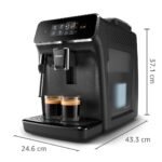 PHILIPS Serie 2200 Cafetera Espresso Automática - 2 Cafés, Pantalla Táctil, Espumador de Leche Clásico, Molinillo Cerámico, Negro Mate (EP2220/10) - Image 11