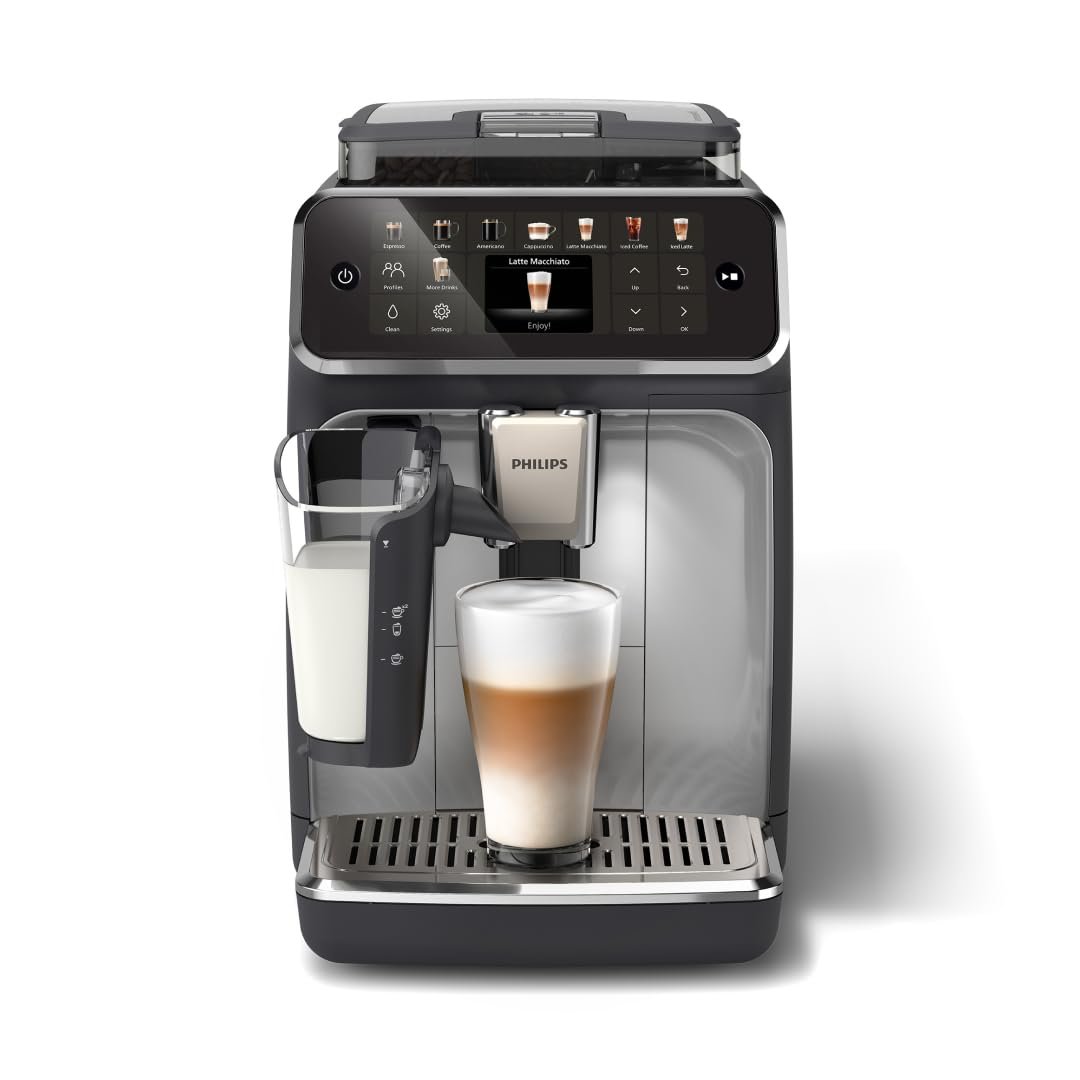 51JG6lYMFlL PHILIPS 5500 Cafetera Superautomática LatteGo, 20 bebidas, Negro - Image 1