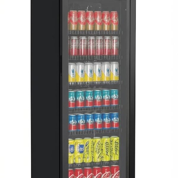 METRO Professional Frigorífico para Bebidas GSC4240B, Nevera Vertical con Puerta de Cristal, 54 x 54.5 x 139.5 cm, Iluminación Led, 6 Estantes Ajustables, con Cerradura, 4-18 °C (237 L, Negro)