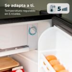 Cecotec Nevera Pequeña Frigorífico Mini Retro 91L 1 Puerta Bolero Coolmarket TT Origin 90 Black E. Frigorífico Sobremesa, 83cm de Alto y 47cm de Ancho, Bajo Consumo, Temperatura Regulable - Image 8
