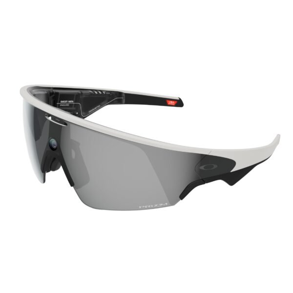 Oakley Meta Vanguard Gafas IA para Hombre, Mujer — Gafas Deportivas de Rendimiento — Cámara 12 MP, 3K Ultra HD, Garmin, IP67 Resistente al Agua — Montura Blanca, Lente Prizm Black