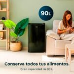Cecotec Nevera Pequeña Frigorífico Mini Retro 91L 1 Puerta Bolero Coolmarket TT Origin 90 Black E. Frigorífico Sobremesa, 83cm de Alto y 47cm de Ancho, Bajo Consumo, Temperatura Regulable - Image 5