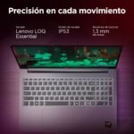 Lenovo LOQ Essential Gen 10 - Ordenador Portátil Gaming IA 15.6" FHD (AMD Ryzen 7 7735HS, NVIDIA GeForce RTX 4050, 16GB RAM, 512GB SSD, 144Hz, Wi-Fi 6, Sin Sistema Operativo) QWERTY Español - Gris - Image 13