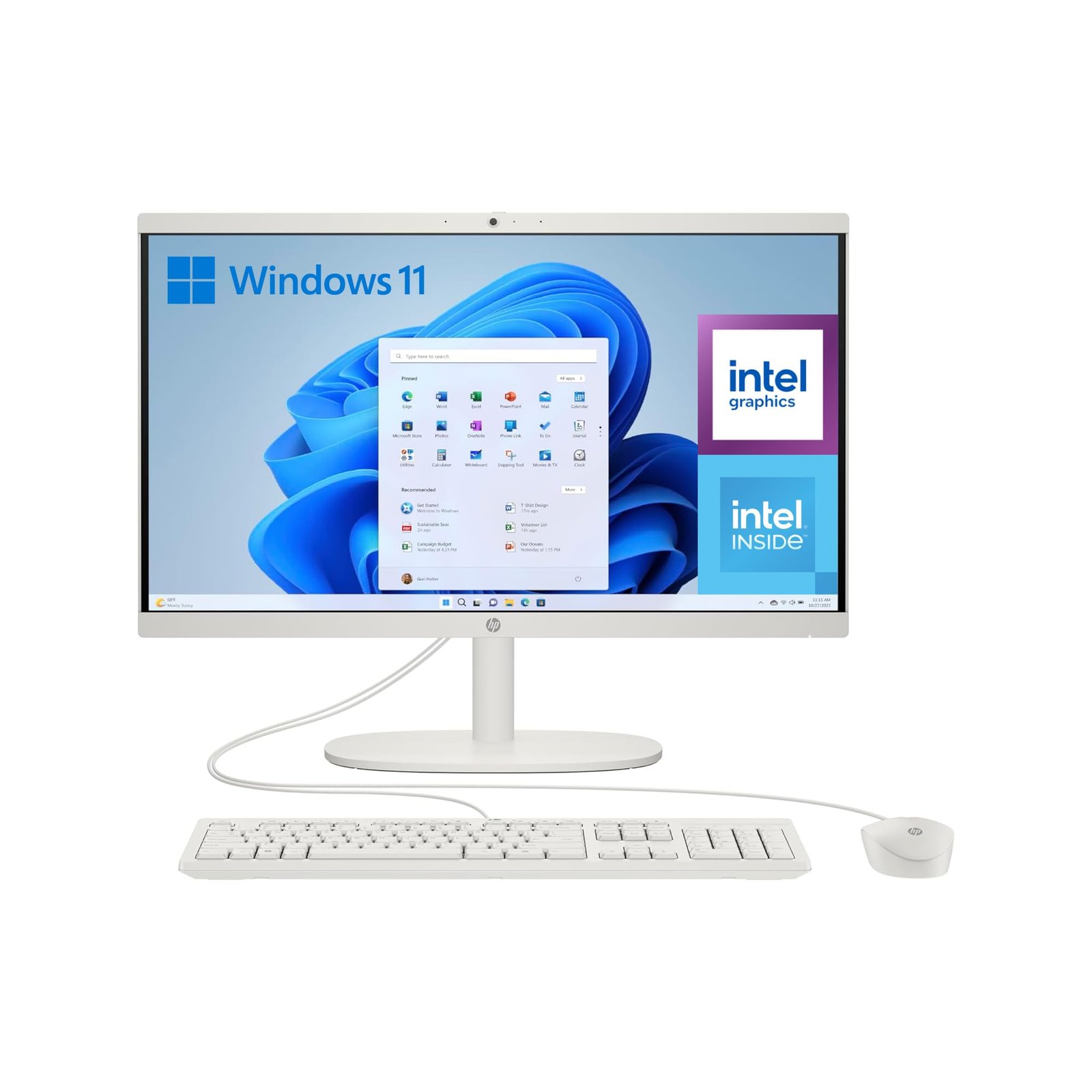 61vTmdKmg7L HP All-in-One 22-dg0014ns - Ordenador de 21.5" (Intel N100, 8GB RAM, 256GB SSD, Intel UHD Graphics, Windows) - White - Teclado QWERTY Español - Image 1