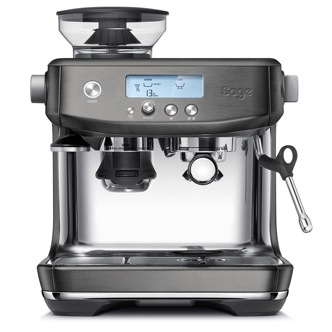 61zeGSw4I7L Sage Barista Pro, Cafetera con Molinillo, Acero Inoxidable Negro - Image 1