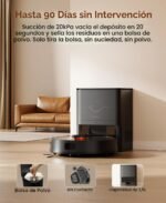 uninell Robot Aspirador y fregona con estación de Vaciado automático, succión de 7000 Pa para Pelo de Mascotas en alfombras, navegación LiDAR CREA Zonas de exclusión, silencioso, Funciona con Alexa - Image 3