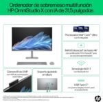 HP OmniStudio X All-in-One 32" 4K UHD (Procesador Intel Core Ultra 7 258V con IA, 32GB RAM, 1TB SSD, Gráficos Intel ARC, Windows 11 Home) Teclado QWERTY Español - Silver - Image 4