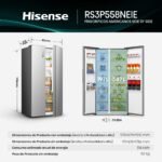 Hisense RS3P558NEIE - Frigorífico Americano Side By Side, 544L, 178.6cm, Interior Renovado, Enfriamiento Rápido, Tecnología Inverter, Alarma de Puerta Abierta, Balconera XXL, Gran Cajón - Image 2