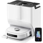 EUREKA J20 Robot Aspirador y Fregasuelos, Succión de 8000Pa, Diseño de Mopa con Secado Automático, Evitación de Obstáculos, Detección de Alfombras, Estación Base Autolimpiable, Control por Voz