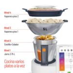 Taurus Mycook Next - Robot de Cocina con wifi, pantalla XXL, cocina por voz, inducción, cocción lenta o alta temperatura, sous-vide, 30 funciones, 2000W, jarra 3.75L, app mycook + accesorios - Image 5