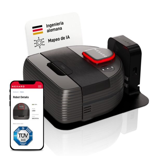 Nexaro – Robot Aspirador NR 1500 para Limpieza de Suelos – Vacuum Cleaner con Licencia HUB 36 Meses, Certificado TÜV y Filtro HEPA – para 400m² y 250 min de autonomía – Ideal para Uso Comercial
