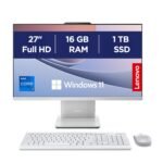Lenovo IdeaCentre AIO i Gen 9 - Ordenador de Sobremesa 27" FHD (Intel Core i7-13620H, 16 GB RAM, 1 TB SSD, Intel UHD Graphics, Wi-Fi 6, Win11 Home) Incluye Teclado QWERTY Español y Ratón - Gris Nube