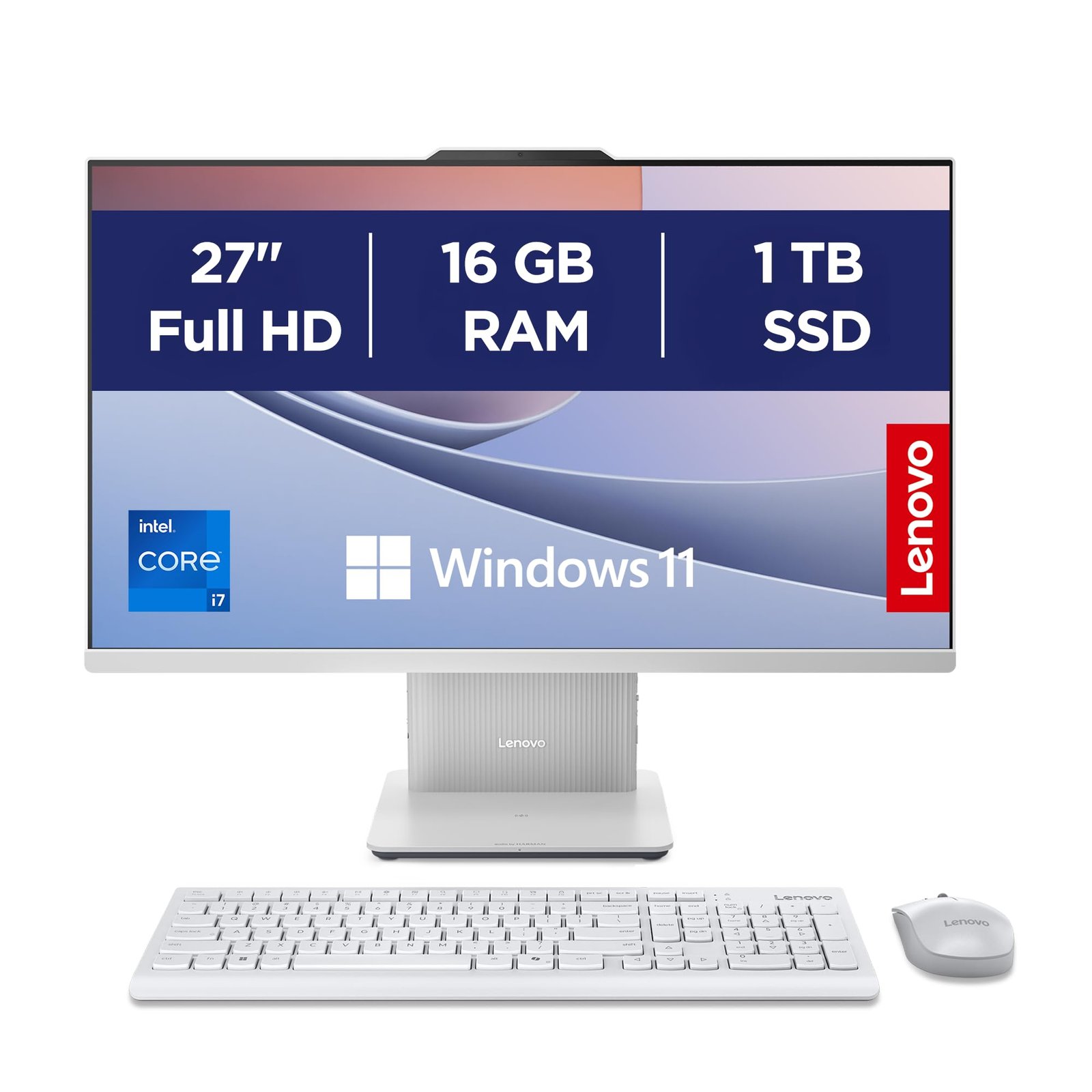 71OxmP2YeDL Lenovo IdeaCentre AIO i Gen 9 - Ordenador de Sobremesa 27" FHD (Intel Core i7-13620H, 16 GB RAM, 1 TB SSD, Intel UHD Graphics, Wi-Fi 6, Win11 Home) Incluye Teclado QWERTY Español y Ratón - Gris Nube - Image 1