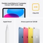 Apple iPad de 11 Pulgadas: Chip A16, Modelo de 11 Pulgadas, Pantalla Liquid Retina, 128 GB, Wi Fi 6, cámaras Frontal y Trasera de 12 Mpx, Touch ID, autonomía para un día Entero – Plata - Image 5