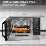 Toshiba Microondas 6 en 1 combinado con AirFry, 26 litros, Chef Defrost, cocción a vapor, 10 modos, menús automáticos, microondas 900 W, parrilla 1000 W, negro-MW3-AC26SFI(BK) - Image 2