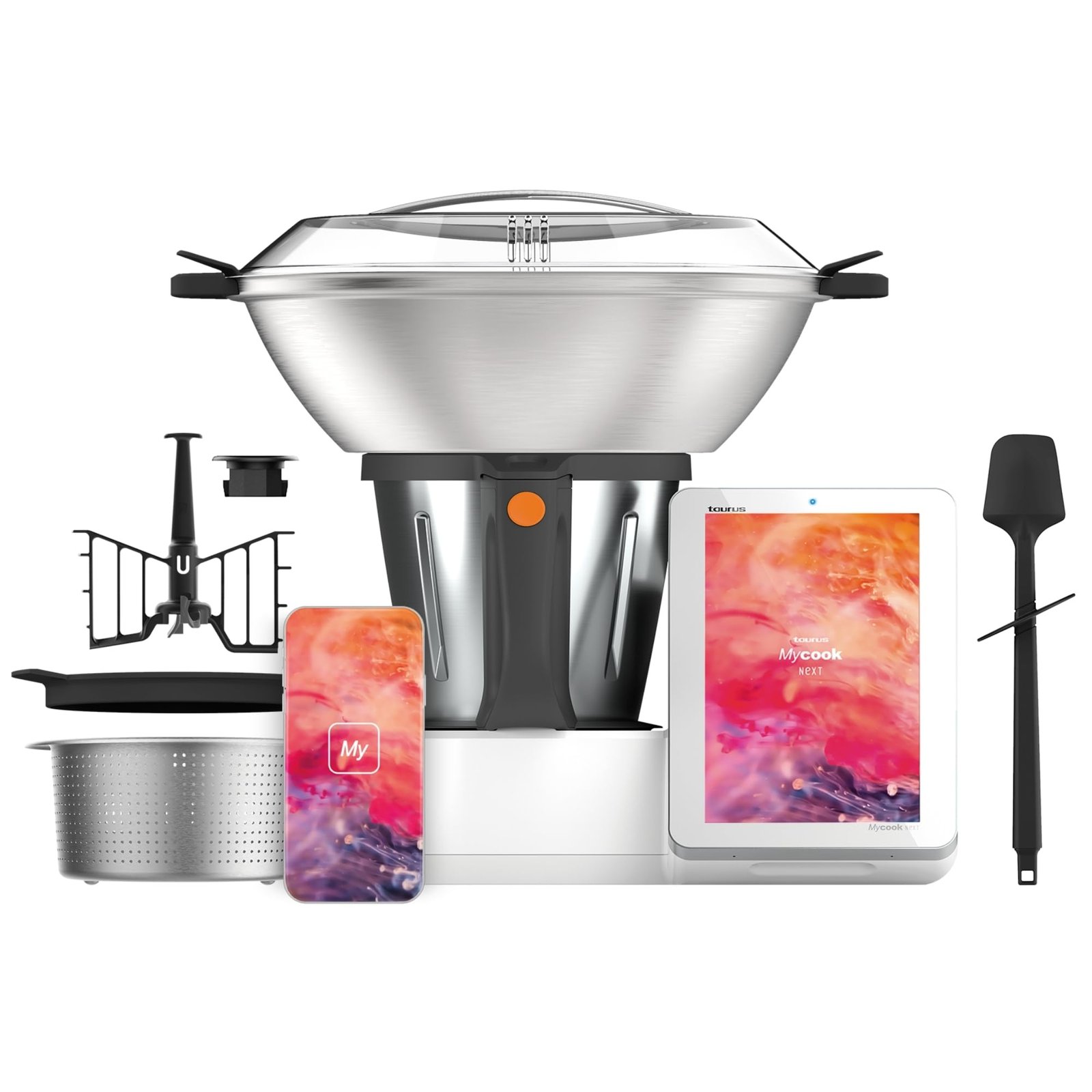 71ZzZaO-KhL Taurus Mycook Next - Robot de Cocina con wifi, pantalla XXL, cocina por voz, inducción, cocción lenta o alta temperatura, sous-vide, 30 funciones, 2000W, jarra 3.75L, app mycook + accesorios - Image 1
