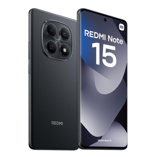XIAOMI REDMI Note 15 - Smartphone de 8+256GB, Pantalla AMOLED FHD+ de 6,77", MediaTek Helio G100-Ultra, cámara de 108MP, batería de 6000 mAh, Cargador no Incluido, Negro (Versión ES)