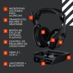 Logitech G Astro A50 X Lightspeed Auriculares inalámbricos de Gaming + Base - Image 6