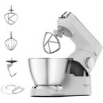 Kenwood Titanium Chef Baker KVC65.001WH - Robot de cocina con báscula integrada (1200 W, incluye 3 utensilios de pastelería, espátula y protector contra salpicaduras), color blanco