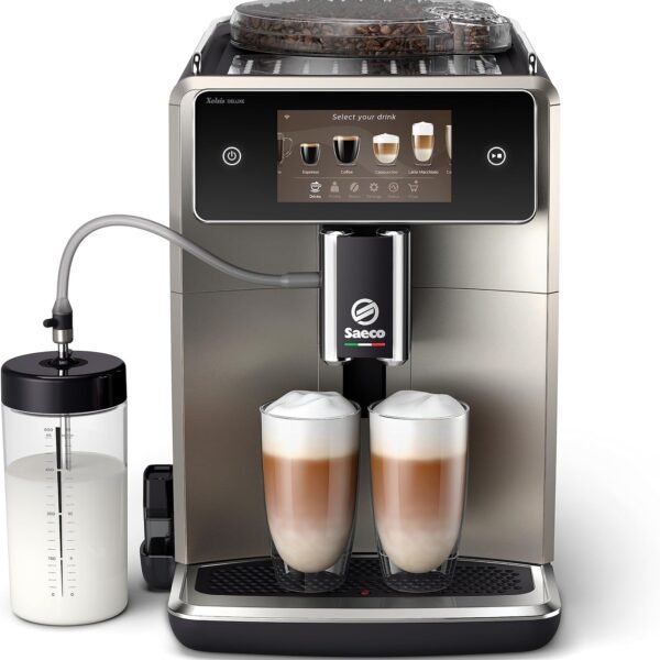 Saeco Xelsis Deluxe Cafetera Superautomática - Wi-Fi Integrado, 22 Variedades de Café personalizables, Pantalla Táctil Intuitiva 5", 8 Perfiles de Usuario, Molinillo de Cerámica (SM8782/30)