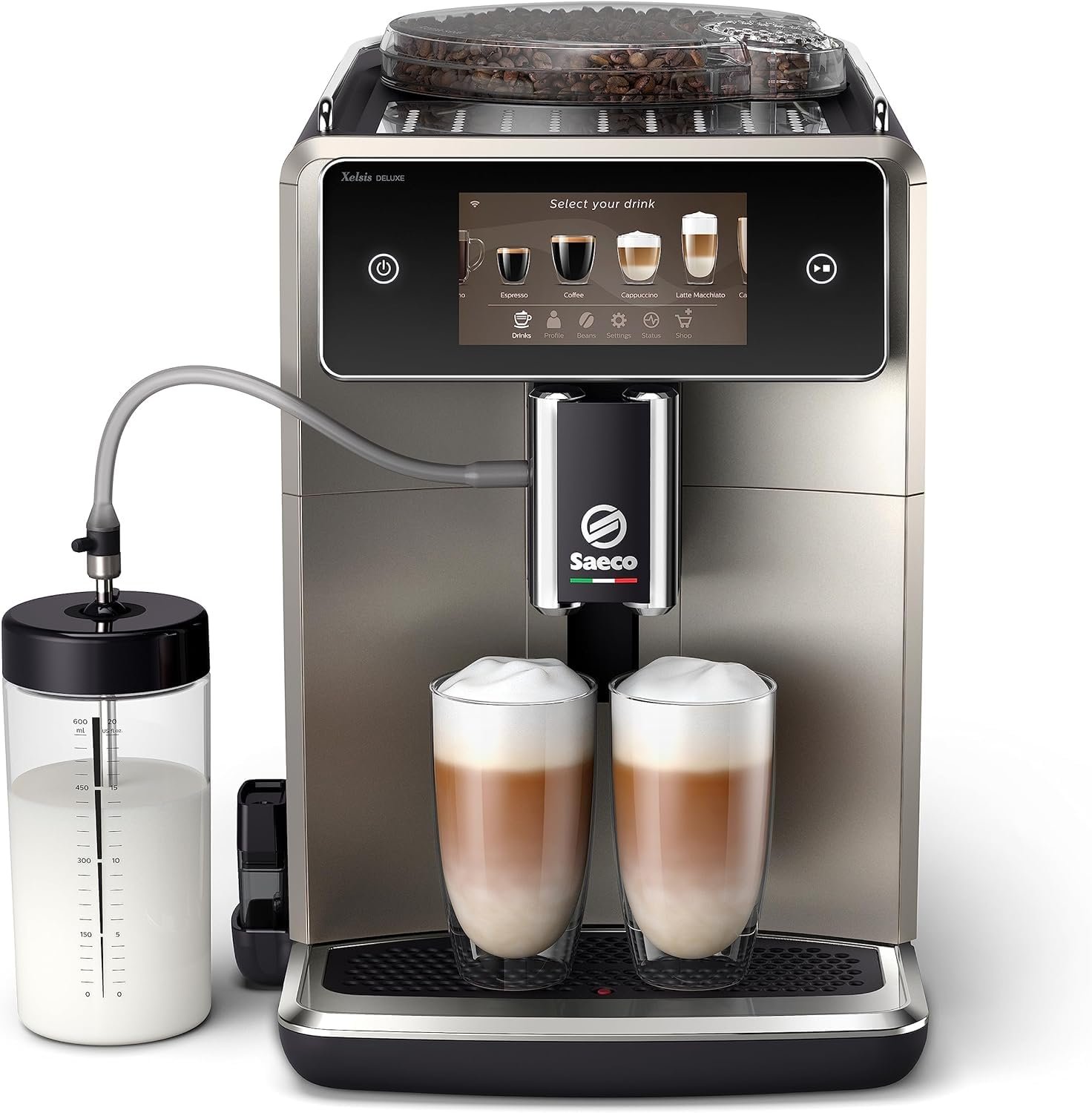 71p+-O9wTuL Saeco Xelsis Deluxe Cafetera Superautomática - Wi-Fi Integrado, 22 Variedades de Café personalizables, Pantalla Táctil Intuitiva 5", 8 Perfiles de Usuario, Molinillo de Cerámica (SM8782/30) - Image 1