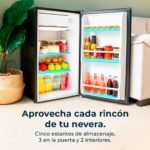 Cecotec Nevera Pequeña Frigorífico Mini Retro 91L 1 Puerta Bolero Coolmarket TT Origin 90 Black E. Frigorífico Sobremesa, 83cm de Alto y 47cm de Ancho, Bajo Consumo, Temperatura Regulable - Image 9