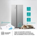 Hisense RS3P558NEIE - Frigorífico Americano Side By Side, 544L, 178.6cm, Interior Renovado, Enfriamiento Rápido, Tecnología Inverter, Alarma de Puerta Abierta, Balconera XXL, Gran Cajón - Image 7