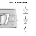 Kenwood Titanium Chef Baker KVC65.001WH - Robot de cocina con báscula integrada (1200 W, incluye 3 utensilios de pastelería, espátula y protector contra salpicaduras), color blanco - Image 8