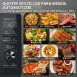 Toshiba Microondas 6 en 1 combinado con AirFry, 26 litros, Chef Defrost, cocción a vapor, 10 modos, menús automáticos, microondas 900 W, parrilla 1000 W, negro-MW3-AC26SFI(BK) - Image 4