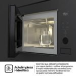 Hisense BIM320G52MG - Microondas integrable, 20L, Fondo 35cm, Autolimpieza Hidrolítica, Programas Automáticos, Cocción Multietapa, Descongelado por Tiempo y Peso, Cristal Negro Mate - Image 7