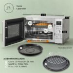 Panasonic NN-CD58RSEPG Horno Microondas Combinado 4en1 de 27 L con Freidora De Aire, Inverter 1000W, Grill 1300W, Convección, Airfryer, 19 Programas Automáticos, selector giratorio, Acero inoxidable - Image 5