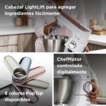 Kenwood Titanium Chef Baker KVC65.001WH - Robot de cocina con báscula integrada (1200 W, incluye 3 utensilios de pastelería, espátula y protector contra salpicaduras), color blanco - Image 5
