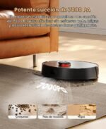 uninell Robot Aspirador y fregona con estación de Vaciado automático, succión de 7000 Pa para Pelo de Mascotas en alfombras, navegación LiDAR CREA Zonas de exclusión, silencioso, Funciona con Alexa - Image 2