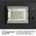 Hisense BIM320G52MG - Microondas integrable, 20L, Fondo 35cm, Autolimpieza Hidrolítica, Programas Automáticos, Cocción Multietapa, Descongelado por Tiempo y Peso, Cristal Negro Mate - Image 11