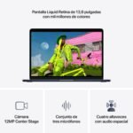 Apple MacBook Air de 13,6 Pulgadas con Chip M5: Pantalla Liquid Retina, CPU de 10 núcleos, GPU de 8 núcleos, 16 GB de Memoria unificada, 512 GB de SSD, Wi-Fi 7,Teclado español; Medianoche - Image 3