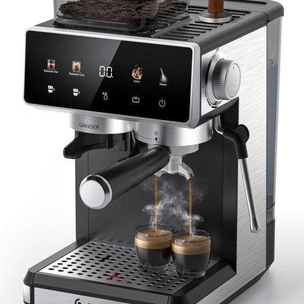 AMZCHEF Cafetera Espresso con Molinillo, 20 bares, Cold Brew