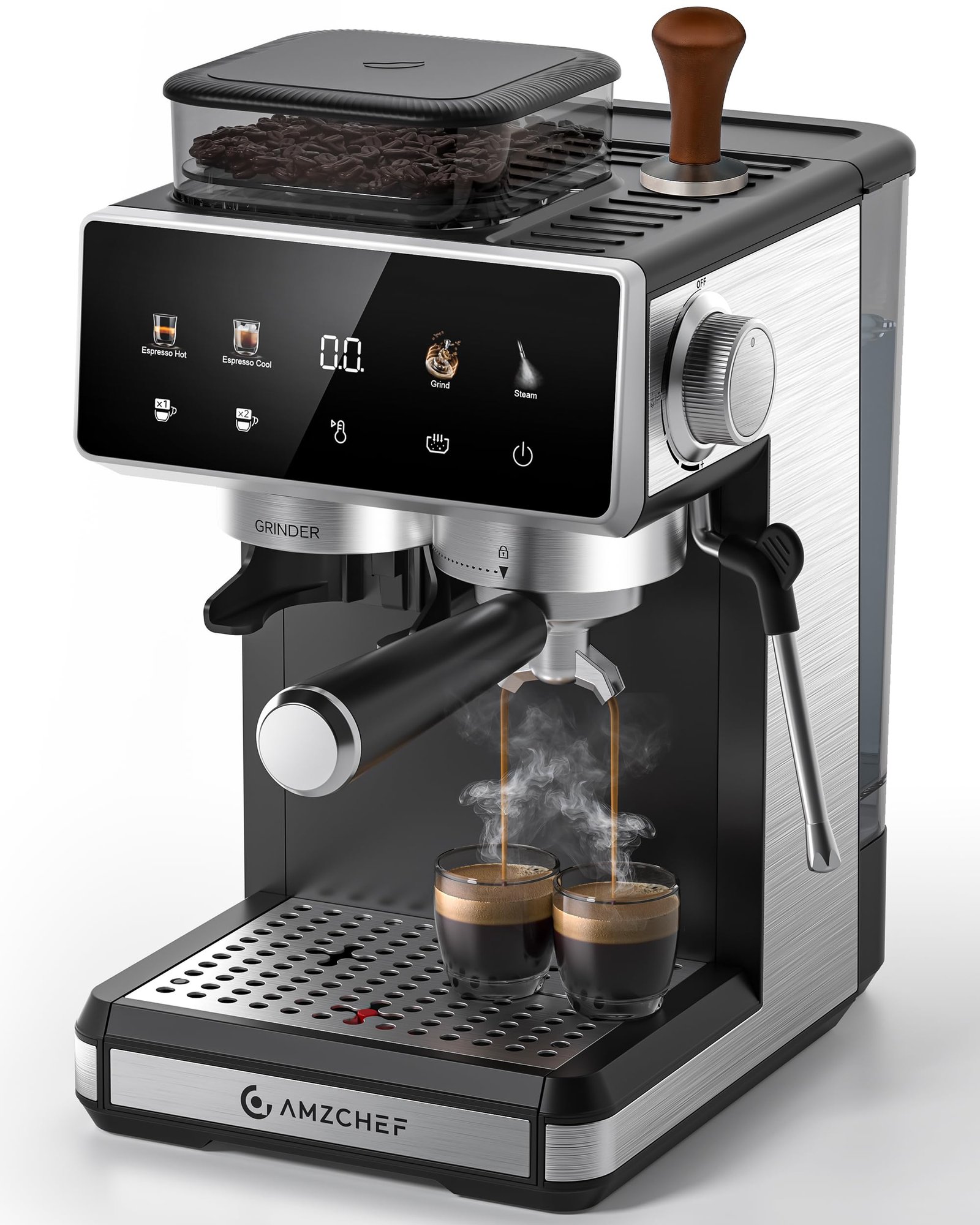 81hsPA51CBL AMZCHEF Cafetera Espresso con Molinillo, 20 bares, Cold Brew - Image 1
