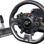 Fanatec CSL Elite Volante de Carreras, Base y Pedales Licencia Oficial Gran Turismo DD Pro Playstation – Volante Polyphony Digital, FluxBarrier Direct Drive, Juego de dos Pedales para PC, PS5, PS4