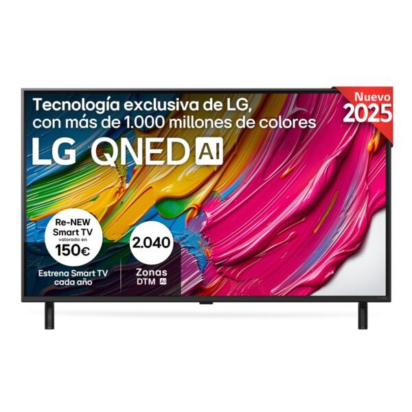 LG 43QNED80A6A Smart TV 43" 4K QNED, Procesador α7 4K Gen6, HDR10 Pro, webOS, ThinQ AI, WiFi, Bluetooth, Color Negro