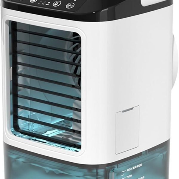 Enfriador de aire, mini ventilador portátil de aire acondicionado, humidificador de aire evaporativo silencioso, unidad de aire acondicionado, enfriador de aire de escritorio 3 en 1, 3 velocidades de