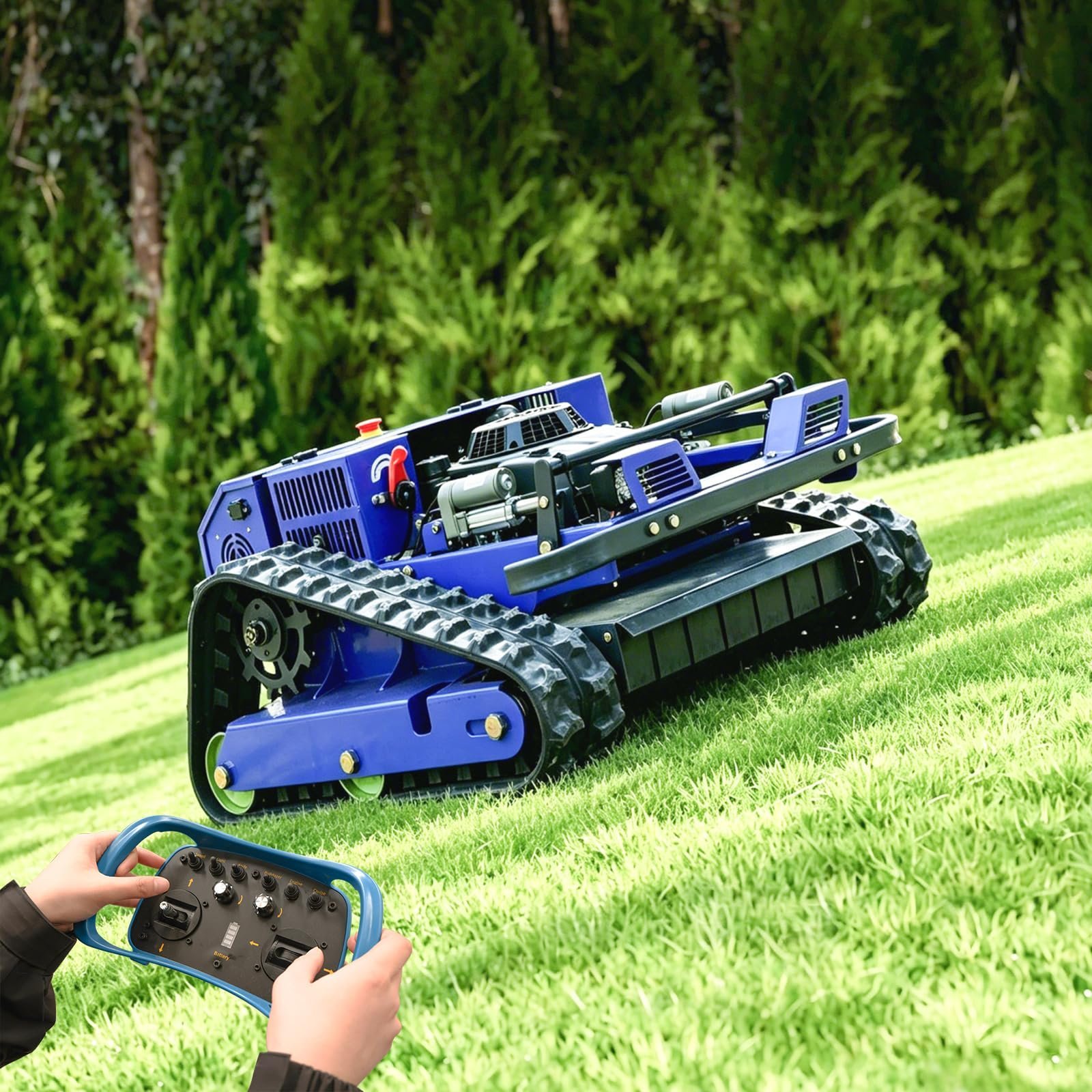 Robot Cortacésped con Control Remoto sobre Orugas 4x4 Híbrido